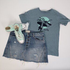 Women's "We the Free" Free People Distressed Mini Denim Skirt Size 31